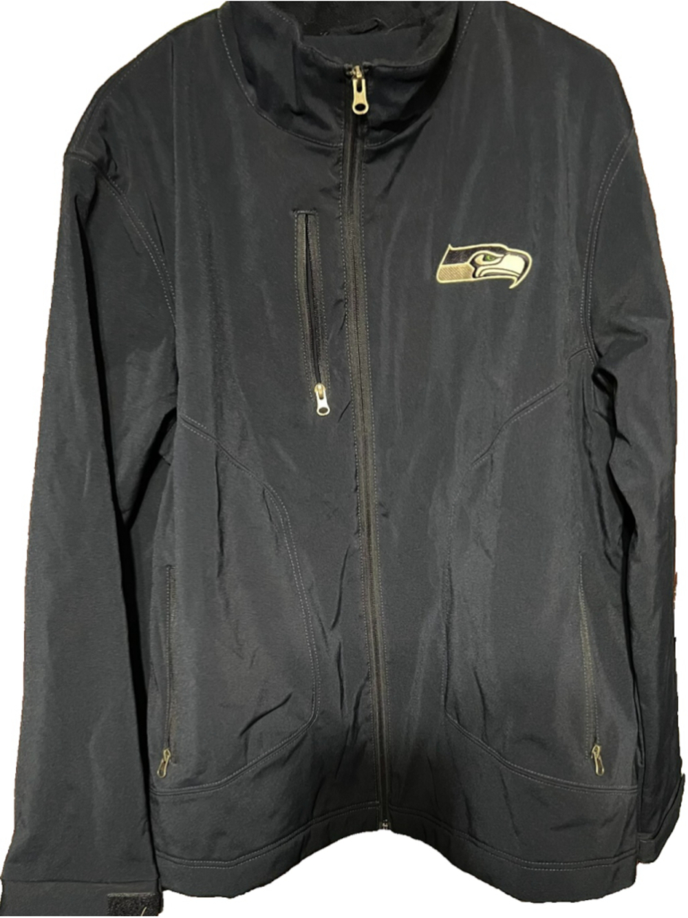 Seattle Seahawks Jacket Mens L Canvas Quilt Lining Mid Weight NEW WITH TAGS!